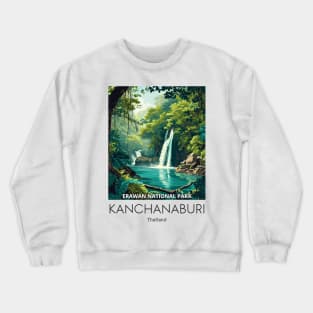 A Vintage Travel Illustration of Erawan National Park - Thailand Crewneck Sweatshirt